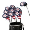 Leather Golf Club Iron Head Covers 9 Piece Set Headcover