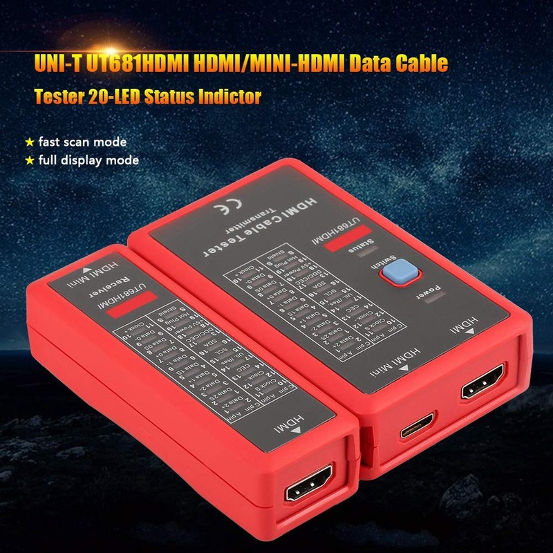 Oumefar HDMI Mini-HDMI Battery Operated Data High Definition Cable Tester