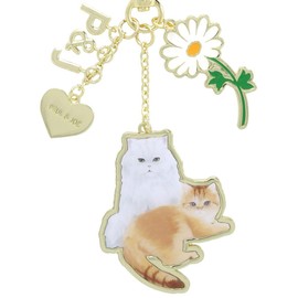 Marks PAJ-KH05-GN Cat Day Key Ring, Paul & Joe Paul & Jola Papetry, Gypsy & Nunette with Daisy, gold