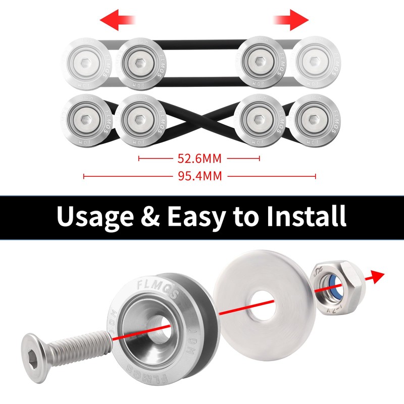 FLMQS Bumper Quick Release CNC Billet Bumper Clips Kit (4