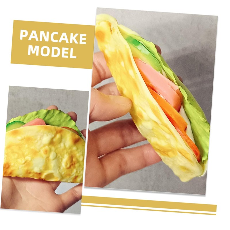 Kisangel 3pcs Artificial Pancake Model Handmade Realistic Fake Food Pancake