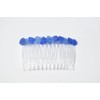 Genuine Cobalt and Cornflower Blue Sea Glass Hair Comb