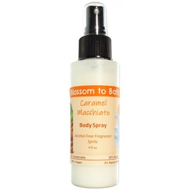 Blossom to Bath Caramel Macchiato Body Spray (4 Ounce) - Phthalate Free Fragrance - Energizes Skin with a Warm Caramel Scent