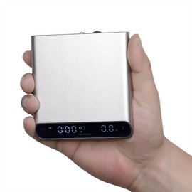 Normcore Pocket Coffee Scale V3, Barista Scale with Timer, Pour Over Drip Espresso Scale, Anodized Aluminum Body with Back-Lit LCD Display, Silver