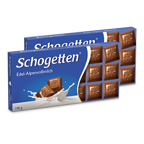 Schogetten Alpine Milk Chocolate Bar Candy Original German Chocolate 100g/3.52oz (Pack of 2)