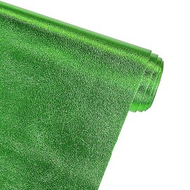 ONEART - Tela de piel sintética suave de color verde metálico, piel de cordero de 0,9 mm, para bolsos, carteras, lazos para el pelo, manualidades