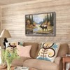 Moose Framed Wall Art Painting: Rustic Wildlife Prints Large Woodland