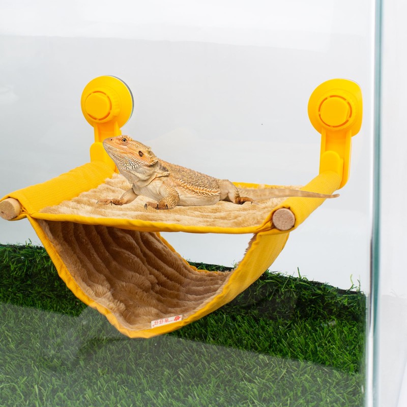 FlidRunest Bearded Dragon Hammock with Suction Cups, Soft Lizard Hammock