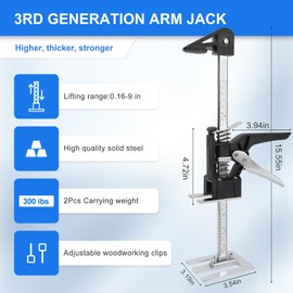 KUBQLIG Labor Saving Arm Lift15.5IN 2Pcs, 2024 Arm Tool Lifter, Multifunctional Height Adjustment Lifting Furniture, Cabinets, Door Panel, Windows, Drywall Lifts Bearing 350LBS Raised to 9.5IN | KUBQLIG