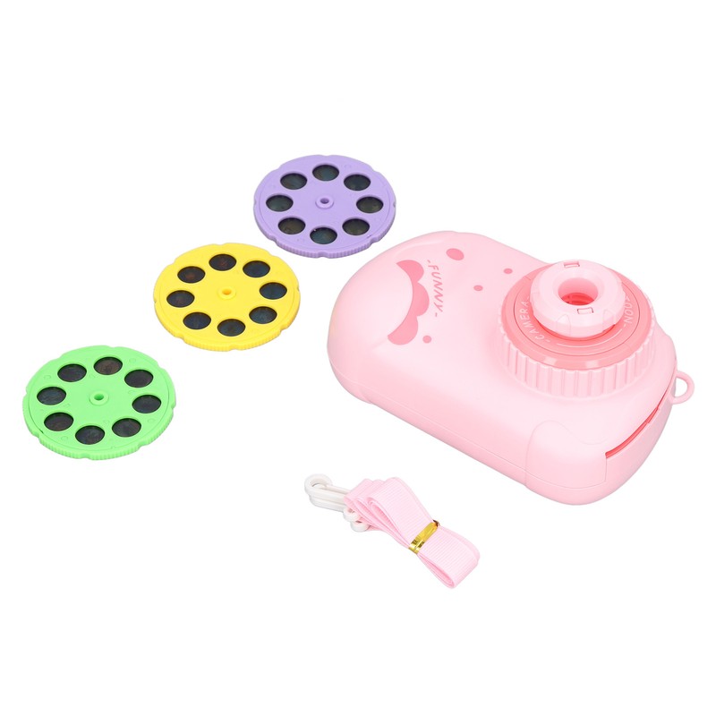 Kids Music Camera Pink Cute Adjustable Puzzle Kids Cartoon Projection