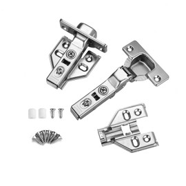 Luokim 20pcs Soft Close Cabinet Concealed Hinges European Half Overlay,110 Degree,Frameless,35mm Cup Door Hinge Nickel Plated