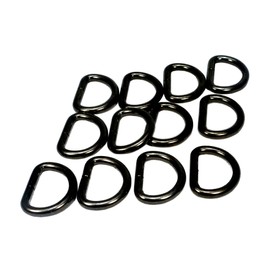Ichinen Access Family Tool 56425 D-Ring (Wire Diameter 0.1 inch (3 mm), Inner Width 0.7 inch (18 mm), Black Nickel, Pack of 20