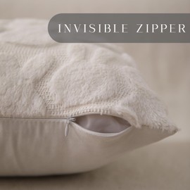 DFXSZ Easter Pillow Covers 18x18 inch Easter Decoration Cream White Rabbit Soft Plush Faux Fur Jacquard Throw Pillows for Bedroom Sofa Holiday Festivals Home Decor FHJ-013A18