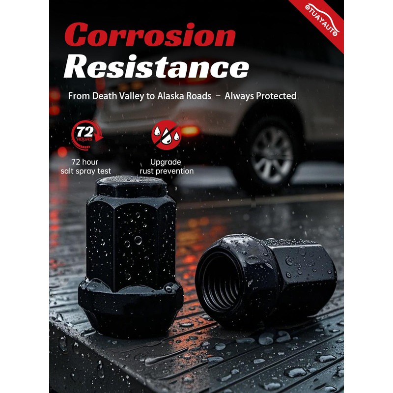 OTUAYAUTO M12x1.5 Lug Nuts - 20PCS Black 12mmx1.5 Closed End