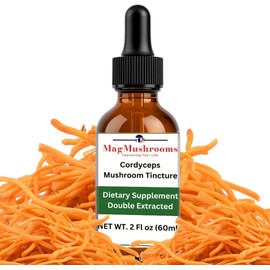 Tintura líquida de extracto de hongo Cordyceps MagMushroom, suplemento diario, doble extracción para máxima potencia, 2 onzas líquidas, unidad (paquete de 1)