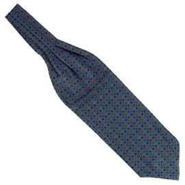 Tony & Paul Charles Augustus Silk Ascot Scarf Victoria sky blue circles - blue