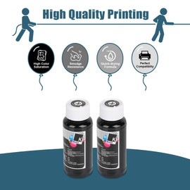 Competible 68 Ink Bottle Refill Combo Pack Replacement for HP 68 Ink Refill for Envy 6152e 6155e 6552e 6555e 6558e Printers (2-Pack, Black)