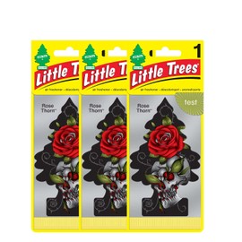 LITTLE TREES Car Air Freshener | Hanging Paper Tree for Home or Car | Rose Thorn | 6 Pack