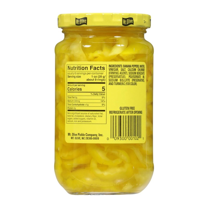 Mt. Olive Mild Banana Pepper Rings - 12 oz Glass