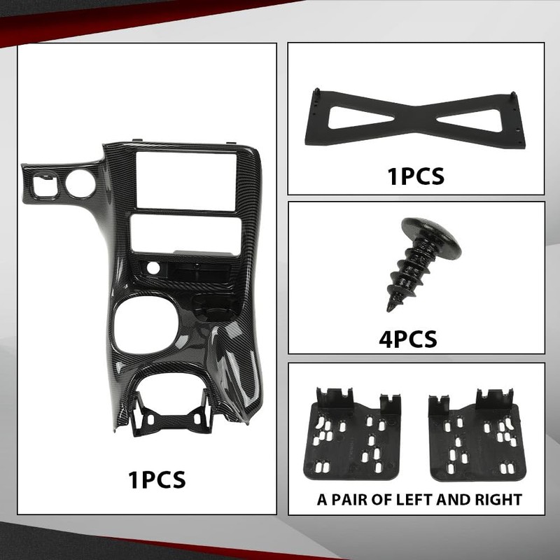 CROSSDESIGN Double Din Radio Center Dash Bezel Kit Carbon Fiber