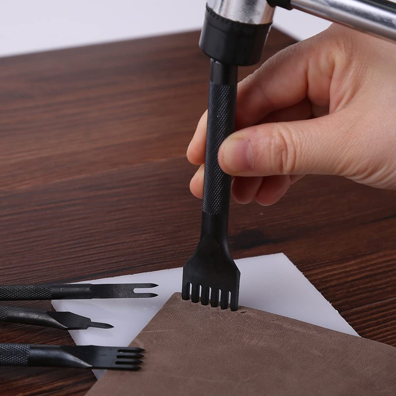 Leather Craft Tool 1/2/4/6 Prong DIY Lacing Stitching Punches Hole,