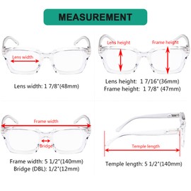 Eyekepper Pack of 4 Women's Glasses - Oversized Glasses with Square Design for Women, 4 x transparent
