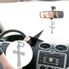 PAGOW PAGOW Bling Car Accessories for Women, Double-Sided Cross Car