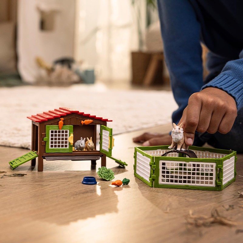 schleich Farm World 42728 Rabbit Hutch for Ages 3 and