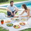 Worephu Unbreakable Dinner Plates, 6 Colors Reusable Lightweight Plates, Pizza/Pasta/Snack/Salad