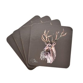 Widdop Meg Hawkins Coasters Set of 4 - Majestic Stag - Statement Kitchenware for the Home