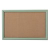 SOFE Linen Decorative Bulletin Board, Green Wood Framed 23" X