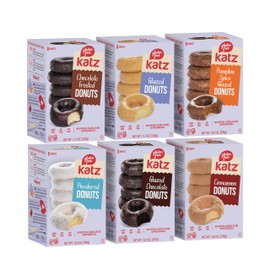Katz Gluten Free Snacks Top 6 Donut Flavors, Free of Dairy, Soy, Nut. Powdered, Glazed, Cinnamon, Pumpkin Spice, Chocolate Frosted