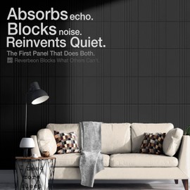 Reverbeon Acoustic Panels 12 PCS - 28dB Soundproof Wall Panels 11.81"x11.81"x0.47", Noise Reducing Panels for Walls, Sound Absorbing Panels for Home Studio/Office (Grooved, Black)