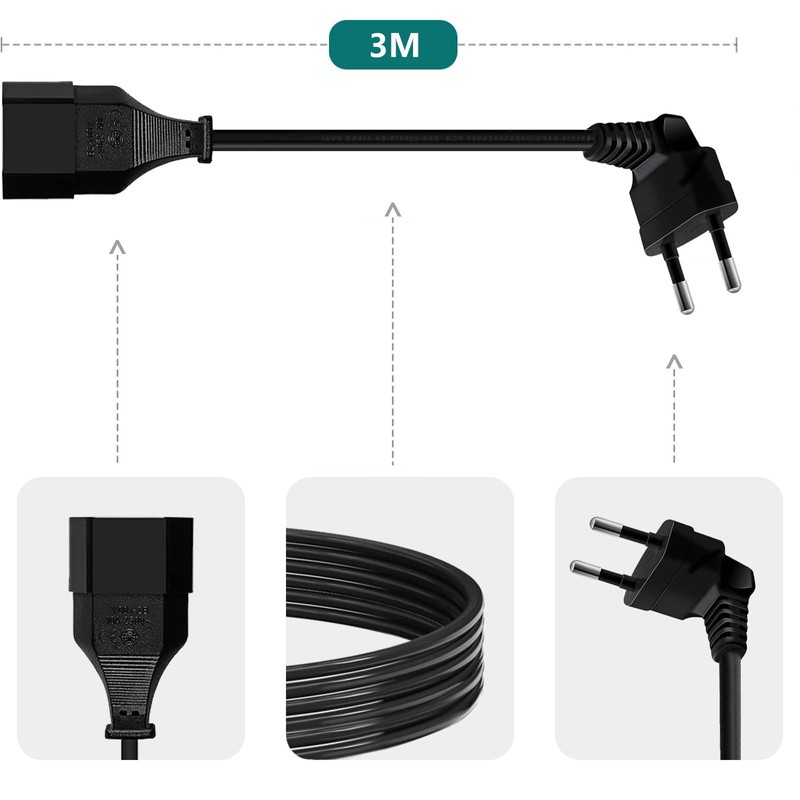 Spiral Cable Schuko Plug & Coupling