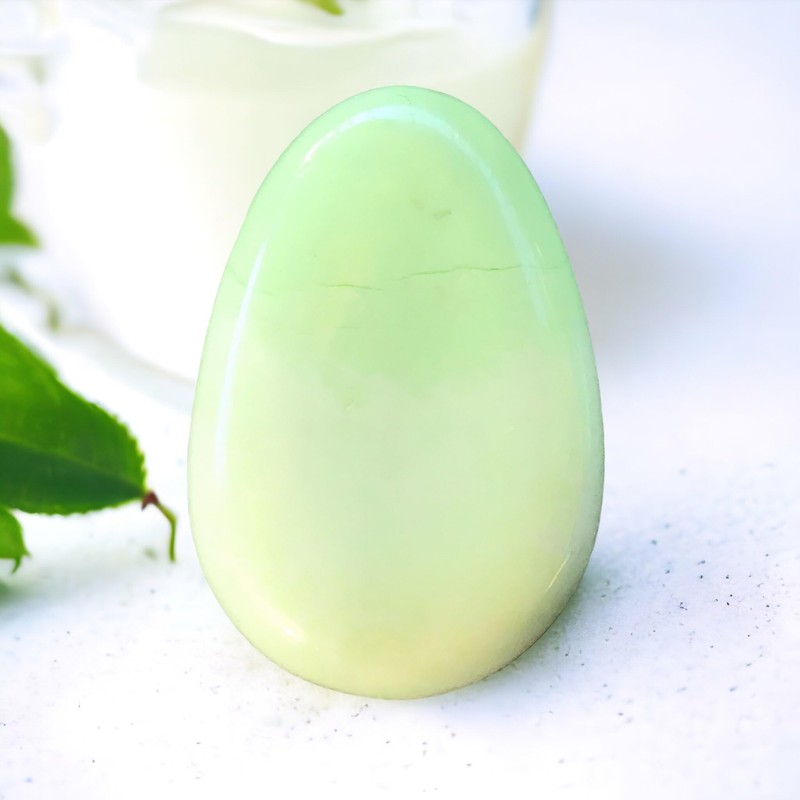 Steinfixx® - Gemstone pendant made of real lemon chrysoprase, teardrop
