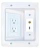 RiteAV RCA-Yellow USB-3 Recessed Wall Plate Cable Concealer Management Kit