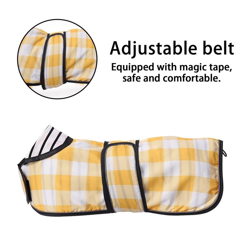 Dog Jacket Adjustable Lightweight Dachshund Raincoat with Reflective Straps and