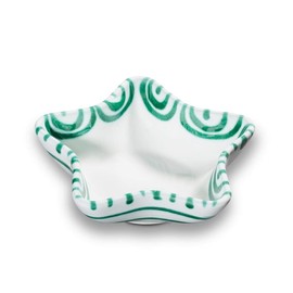 GMUNDNER KERAMIK Stella Star Bowl Size L 14 cm x W 14 cm x H 3.9 cm Green Flamed Crockery Handmade in Austria