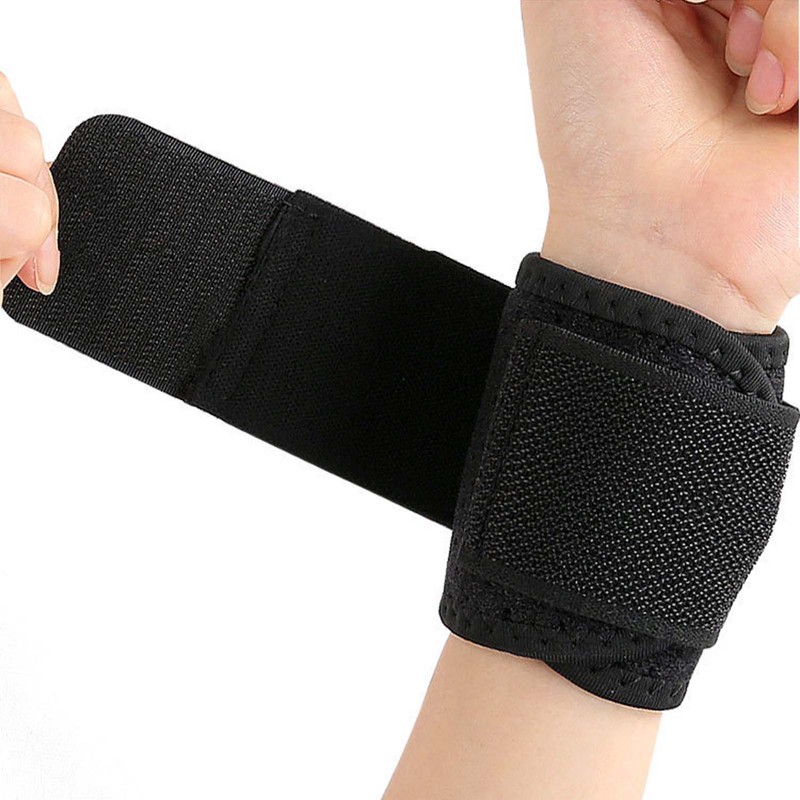 2Pcs Wrist Wraps Black Adjustable Breathable Elastic Skin Friendly Soft
