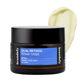 Brandefy Dual Retinol Renew Cream with 0.3% Retinol & 1% Granactive Retinoid, Face Moisturizer for Wrinkles & Fine Lines, Made in The USA, Suitable for All Skin Types (1.6 Oz)
