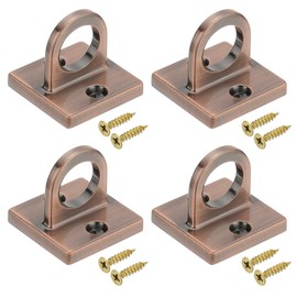 PATIKIL Pad Öse Platte U Haken 4 Packung Metall Decken Haken Wand Befestigung Schlaufe mit Schrauben Hardware Ring Haken für Aufhängen von Seil An Warteschlange Absperrung Kupfer