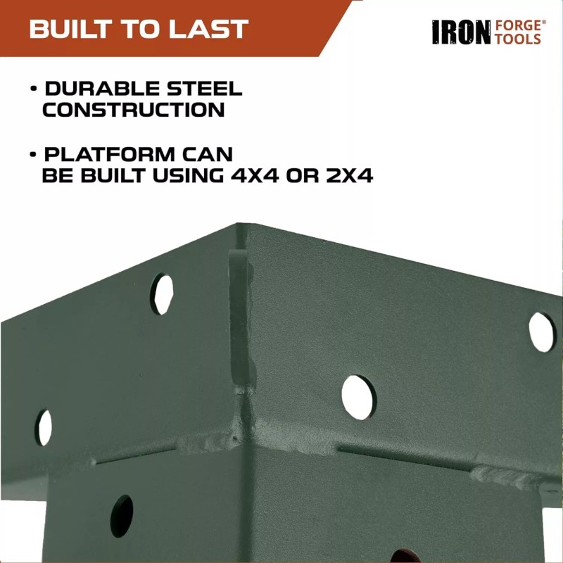 Iron Forge Tools Deer Stand Brackets, 4x4 Green Powder Coated