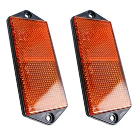 2 x Orange Amber Large Rectangular Reflectors Driveway Gate Fence Post Trailers
