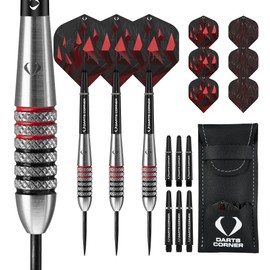 Darts Corner Astrofire Darts | Knurled Steel Tip Dart Set | 26g