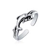 Nautical Dolphin Shape Craved Midi Toe Ring Polished 925 Silver