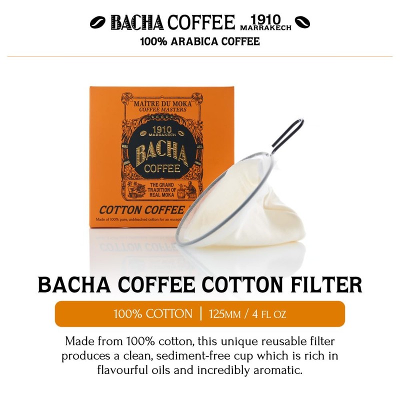 Bacha Coffee | 100% Cotton Coffee Filter, 125mm/4 fl oz