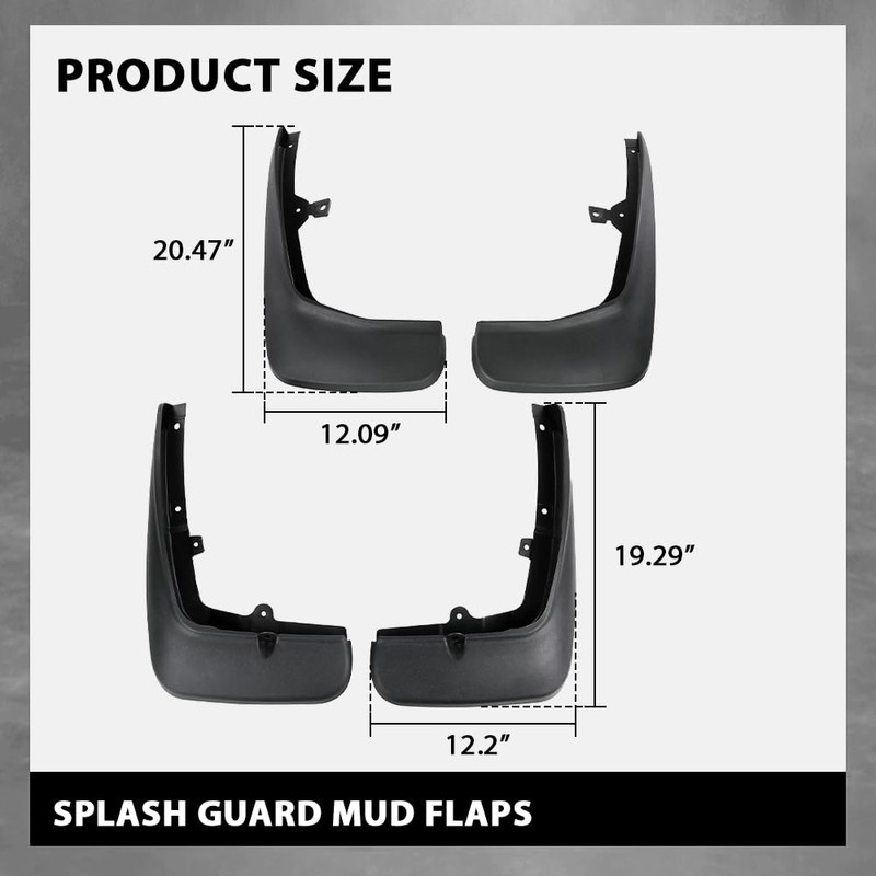 G-PLUS 4PCS Mud Flaps Splash Guards Mudguards Mudflaps with Hardware