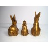 Ankyo Development Set Of 3 Gold Rabbits Family Figurines 5",