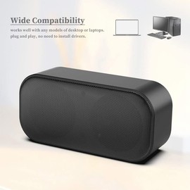Peakloong Portable USB Computer Speaker Pc Speaker Mini Sound Bar Stereo Sound for TV/Laptop/Computer Plug and Play