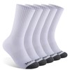 Mens 100% Cotton Moisture Wicking Cushioned Crew Socks, Athletic Performance
